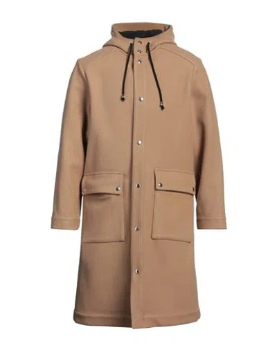 Aspesi Man Coat Camel Size 34 Virgin Wool, Polyamide