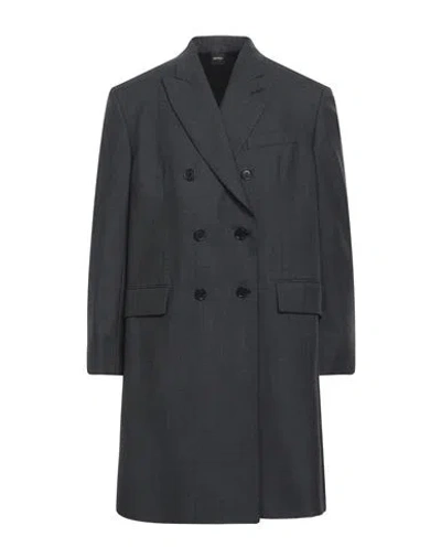 Aspesi Man Overcoat Lead Size L Virgin Wool In Grey