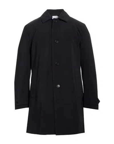 Aspesi Man Coat Midnight Blue Size Xxl Polyester, Polyurethane