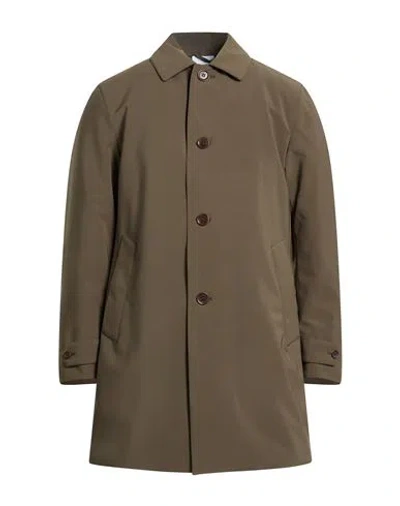 Aspesi Man Coat Military Green Size Xxl Polyester, Polyurethane In Brown