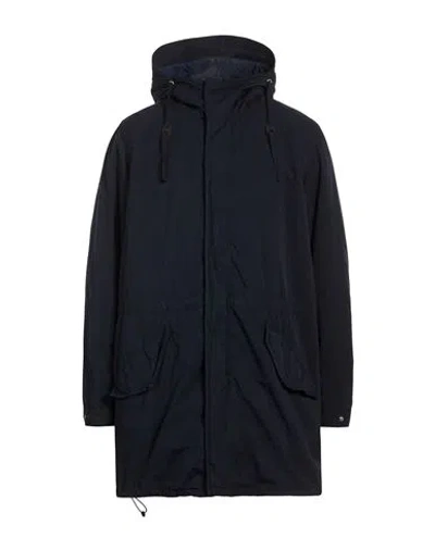 Aspesi Man Coat Navy Size L Polyamide In Blue