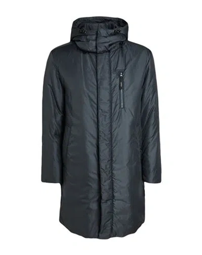 Aspesi Man Coat Navy Size L Polyamide In Blue