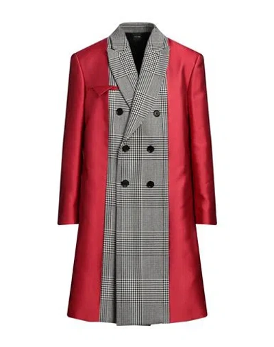 Aspesi Man Coat Red Size Xl Polyester, Silk, Virgin Wool