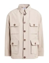 Aspesi Man Jacket Beige Size L Cotton, Polyester In Neutral