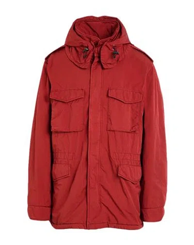Aspesi Man Jacket Brick Size Xxl Polyester, Polyamide In Red