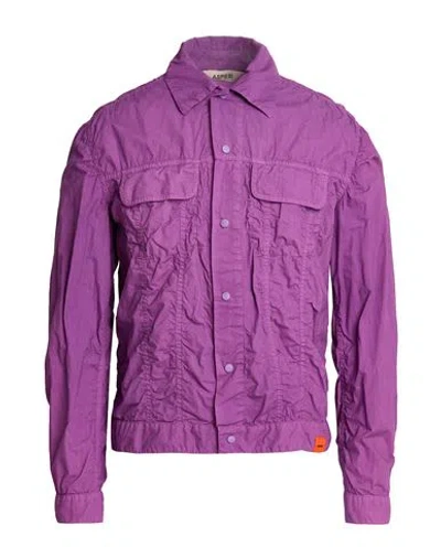Aspesi Man Jacket Mauve Size L Cotton In Purple