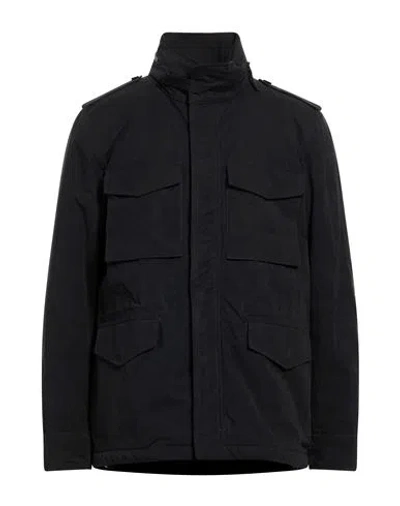 Aspesi Man Jacket Midnight Blue Size L Cotton, Polyester, Polyamide In Black