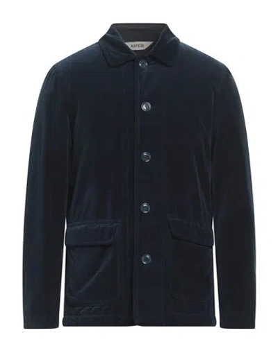 Aspesi Man Jacket Navy Blue Size 3xl Cotton