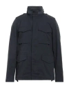 Aspesi Minifield Cotton Blend Poplin Jacket In Blue