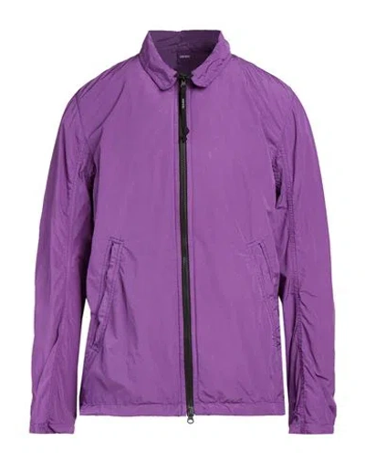 Aspesi Man Jacket Purple Size L Polyester, Polyamide
