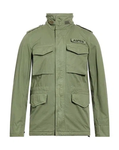 Aspesi Man Jacket Sage Green Size Xs Cotton