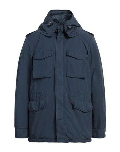 Aspesi Man Jacket Slate Blue Size Xl Polyester, Polyamide