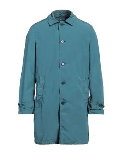 Aspesi Man Overcoat & Trench Coat Deep Teal Size S Polyester, Polyamide In Green
