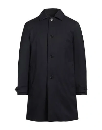 Aspesi Man Overcoat & Trench Coat Midnight Blue Size Xxl Virgin Wool, Polyurethane
