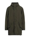 Aspesi Man Overcoat & Trench Coat Military Green Size L Polyester, Polyamide