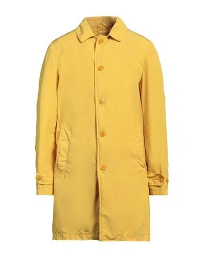 Aspesi Man Overcoat & Trench Coat Marigold Size M Polyester, Polyamide In Yellow