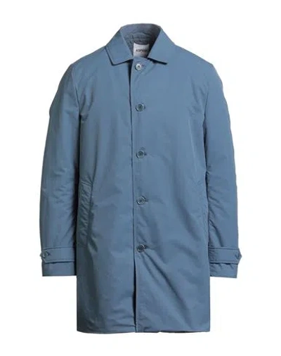 Aspesi Man Overcoat & Trench Coat Slate Blue Size Xl Polyester