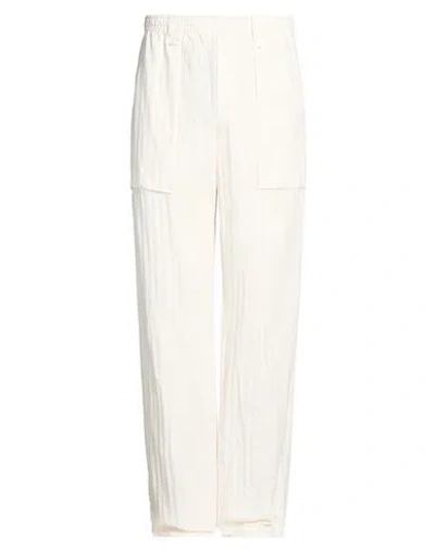 Aspesi Man Pants Cream Size 36 Lyocell, Linen, Cotton In Neutral