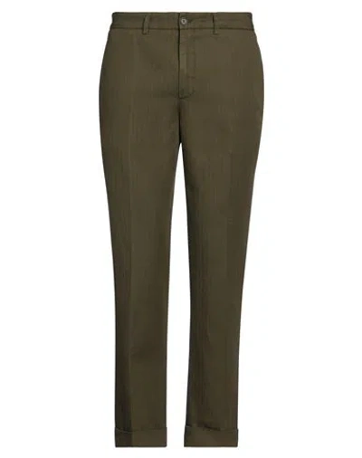 Aspesi Man Pants Military Green Size 40 Cotton, Linen