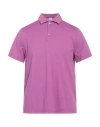 Aspesi Man Polo Shirt Mauve Size S Cotton In Purple