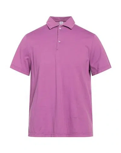 Aspesi Man Polo Shirt Mauve Size S Cotton In Purple