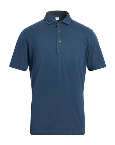 Aspesi Man Polo Shirt Navy Size L Cotton In Blue