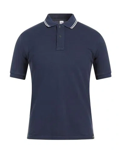 Aspesi Man Polo Shirt Navy Size Xs Cotton In Blue