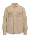 Aspesi Man Shirt Beige Size L Cotton In Neutral