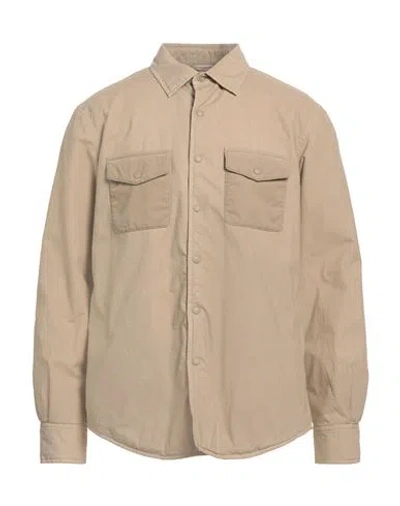 Aspesi Man Shirt Beige Size L Cotton In Sand