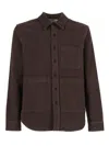Aspesi Pointed Collar Button-up Shirt With Single Chest Pocket In Brown