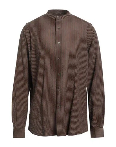 Aspesi Man Shirt Brown Size 15 Cotton