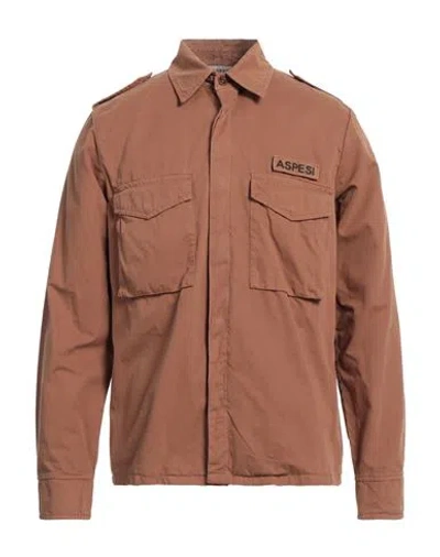 Aspesi Man Shirt Brown Size Xl Cotton
