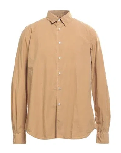Aspesi Man Shirt Camel Size 16 Cotton In Beige