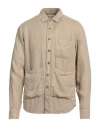 Aspesi Man Shirt Camel Size M Hemp In Beige