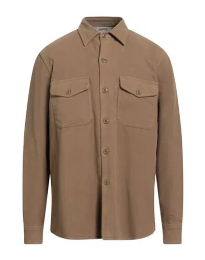 Aspesi Man Shirt Camel Size Xl Cotton
