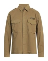 Shop Aspesi Man Shirt Khaki Size L Cotton In Beige
