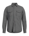 Aspesi Man Shirt Lead Size S Wool, Polyester, Elastane In Gray