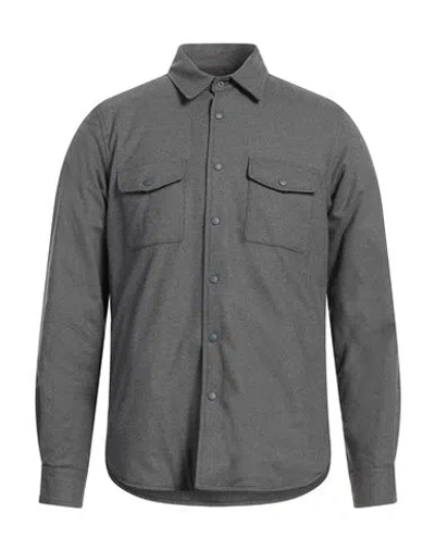 Aspesi Man Shirt Lead Size S Wool, Polyester, Elastane In Gray
