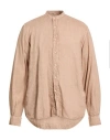 Aspesi Man Shirt Light Brown Size 16 Linen In Brown
