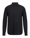 Aspesi Man Shirt Midnight Blue Size 16 Linen