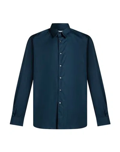 Aspesi Man Shirt Midnight Blue Size 16 ½ Cotton