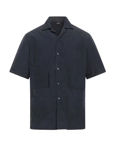 Aspesi Man Shirt Midnight Blue Size S Polyester, Polyamide
