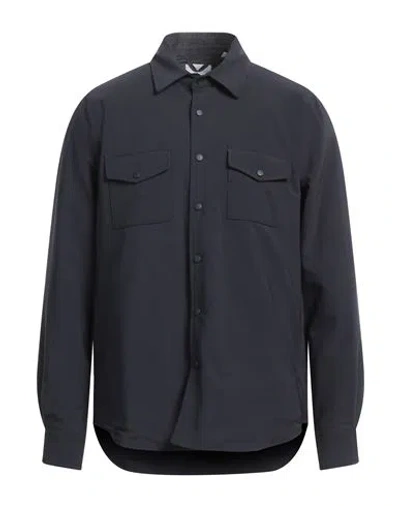 Aspesi Man Shirt Midnight Blue Size Xxl Polyester, Virgin Wool, Elastane