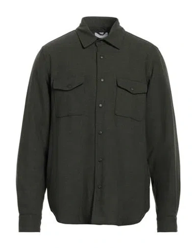 Aspesi Man Shirt Military Green Size L Wool, Polyester, Elastane