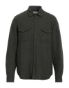 Aspesi Man Shirt Military Green Size S Wool, Polyester, Elastane In Green