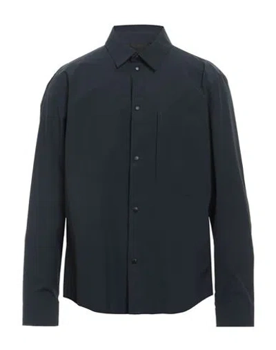 Aspesi Man Shirt Navy Size Xl Polyester In Blue