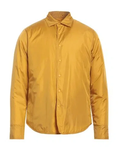 Aspesi Man Shirt Ocher Size M Polyamide In Yellow