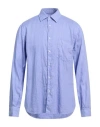 Aspesi Man Shirt Pastel Blue Size 16 ½ Linen In Blue