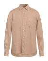 Aspesi Man Shirt Sand Size 17 Linen In Neutral