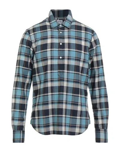 Aspesi Man Shirt Sky Blue Size M Cotton In Brown
